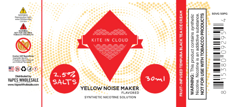 Kite in Cloud Salts - Yellow Noise Maker Flavored Synthetic Nicotine Solution